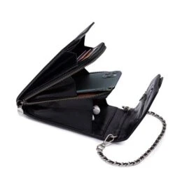 MOSZ Telefoontasje Nature Vintage Black Brushed Silver 5 MOSZ Telefoontasje Nature Vintage Black Brushed Silver -Eastpak Verkoop 3 vintage black silver