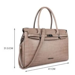 Wimona Sofia Schoudertas Croco Taupe -Eastpak Verkoop 5003 kleur licht taupe met afmeting