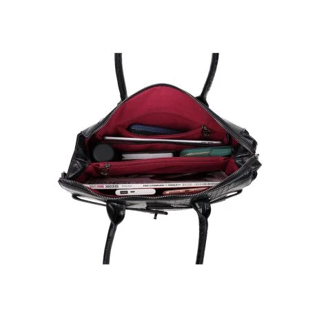 Wimona Liona Handtas Croco Black 6 Wimona Liona Handtas Croco Black - Afbeelding 6