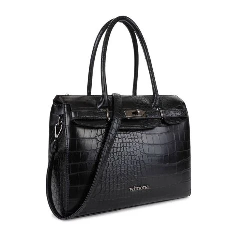 Wimona Liona Handtas Croco Black 2 Wimona Liona Handtas Croco Black - Afbeelding 2