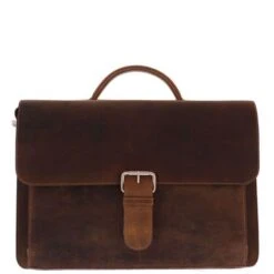 Plevier Retro Darwin Vintage Laptop Bag 2-Vaks 15.6" Brown