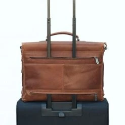 Plevier Decca Leren Aktentas 2-Vaks 17.3" Zwart -Eastpak Verkoop 859 2 decca trolley 4