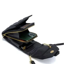 MOSZ Telefoontasje Quilted Black Light Gold -Eastpak Verkoop binnen phone bag black