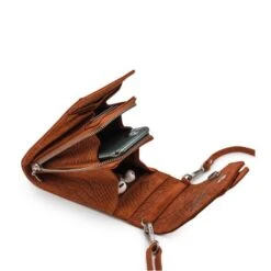 MOSZ Telefoontasje Suède Snake Cognac Brushed Silver -Eastpak Verkoop binnenkant