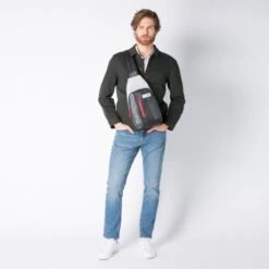 Piquadro Urban Mono Sling Bag Black/Grey -Eastpak Verkoop ca4536ub00 grn dett10