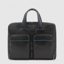 Piquadro Blue Square Revamp Slim Computer Bag 14'' Black
