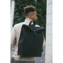 Laauw AMS The Nine Streets Backpack Black Canvas -Eastpak Verkoop img 5269