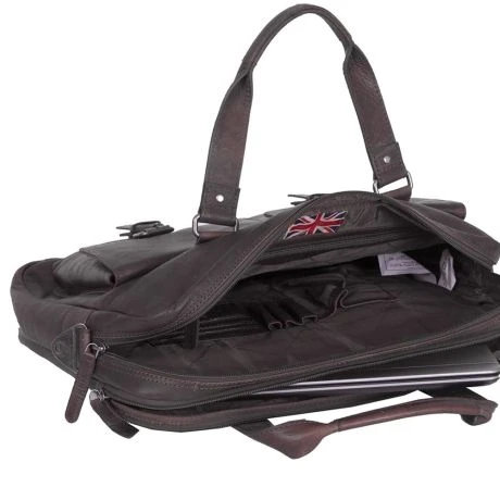 Chesterfield Dylan Laptop Schoudertas 17" Brown 3 Chesterfield Dylan Laptop Schoudertas 17" Brown - Afbeelding 3