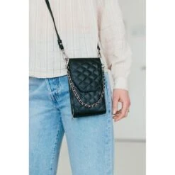 MOSZ Telefoontasje Quilted Black Brushed Silver -Eastpak Verkoop quilted black