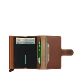 Secrid Mini Wallet Portemonnee Saffiano Caramel -Eastpak Verkoop secrid miniwallet saffiano caramel open