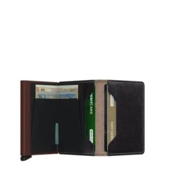 Secrid Slim Wallet Portemonnee Saffiano Brown -Eastpak Verkoop secrid slimwallet saffiano brown open