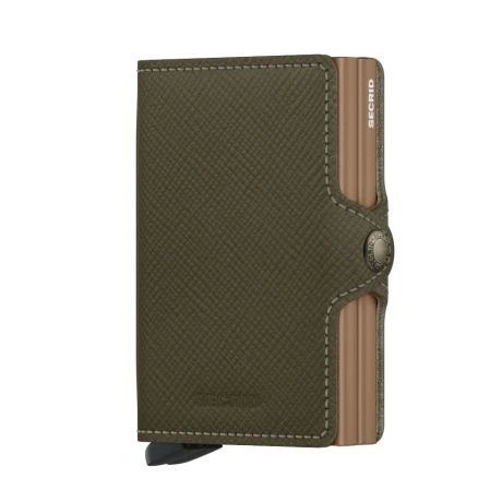 Secrid Twin Wallet Portemonnee Saffiano Olive 1 Secrid Twin Wallet Portemonnee Saffiano Olive