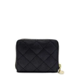 MOSZ Portemonnee Sophie Quilted Black Shiny Light Gold -Eastpak Verkoop wallet quilted black achterkant 2